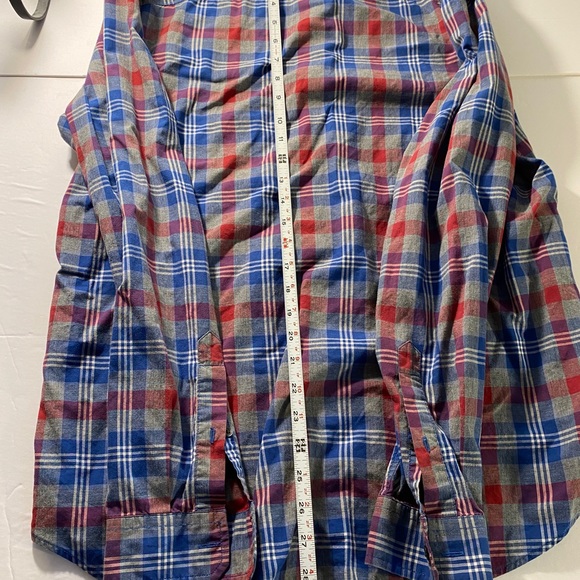 Vince Blue Plaid Long Sleeve Button Down Shirt Large - Picture 9 of 10